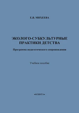 Е. Михеева Эколого-субкультурные практики детства. Программа педагогического сопровождения. Учебное пособие обложка книги