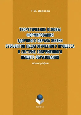 Т. Орехова Теоретические основы формирования здорового образа жизни субъектов педагогического процесса в системе современного общего образования обложка книги