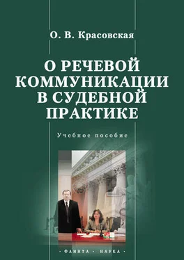 Оксана Красовская О речевой коммуникации в судебной практике. Учебное пособие обложка книги