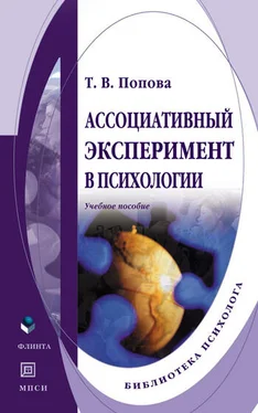 Татьяна Попова Ассоциативный эксперимент в психологии. Учебное пособие обложка книги