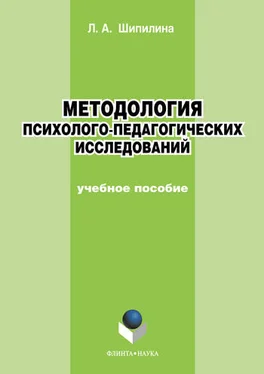 Людмила Шипилина Методология психолого-педагогических исследований. Учебное пособие обложка книги