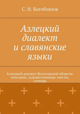 С. Богобоязов Азлецкий диалект и славянские языки. Азлецкий диалект Вологодской области: описание, художественные тексты, словарь обложка книги