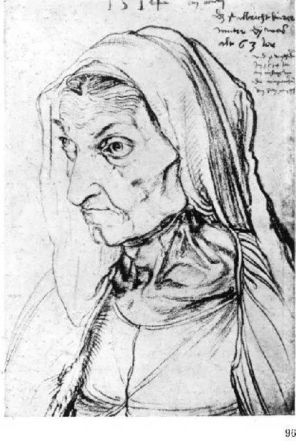96 Альбрехт Дюрер Портрет матери Рисунок 1514 г Берлин Кабинет гравюр до - фото 141