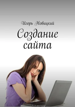 Игорь Новицкий Создание сайта обложка книги