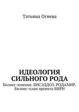 Татьяна Огнева Идеология сильного рода. Бизнес-имение. БИСЭДДОЗ. РОДАМИР. Бизнес-план проекта БИРН обложка книги