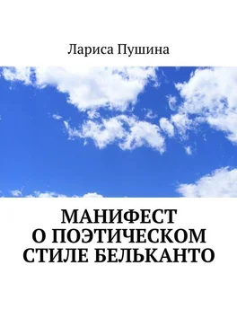 Лариса Пушина Манифест о поэтическом стиле бельканто обложка книги