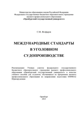 Самат Ягофаров Международные стандарты в уголовном судопроизводстве обложка книги
