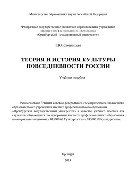 Татьяна Скопинцева Теория и история культуры повседневности России обложка книги