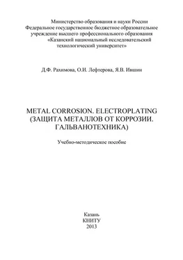 Я. Ившин Metal Corrosion. Electroplating (Защита от металлов от коррозии. Гальванотехника) обложка книги