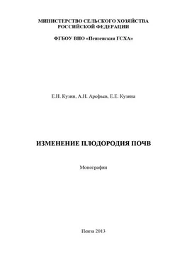 Елена Кузина Изменение плодородия почв обложка книги