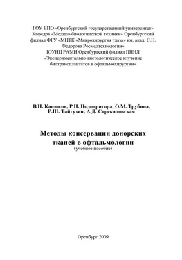 Коллектив авторов Методы консервации донорских тканей в офтальмологии обложка книги