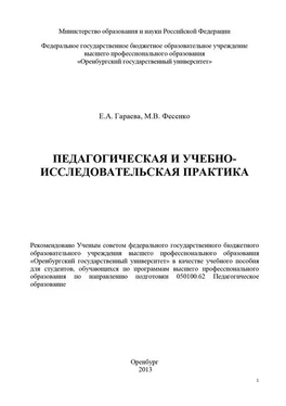 Марина Фесенко Педагогическая и учебно-исследовательская практика обложка книги