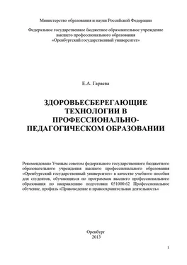 Екатерина Гараева Здоровьесберегающие технологии в профессионально-педагогическом образовании обложка книги