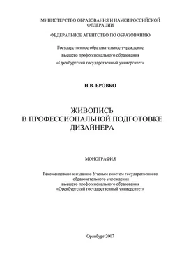 Наталья Бровко Живопись в профессиональной подготовке дизайнера обложка книги