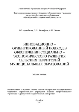 Дмитрий Тимофеев Инновационно-ориентированный подход в обеспечении социально-экономического развития сельских территорий муниципальных образований обложка книги