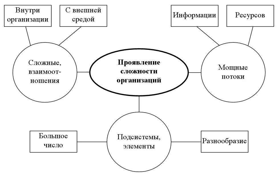 Рис 4 Проявления сложности современных организаций Любая организация состоит - фото 4