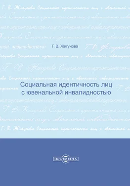 Галина Жигунова Социальная идентичность лиц с ювенальной инвалидностью обложка книги