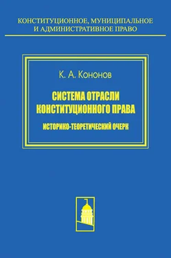 Кирилл Кононов Система отрасли конституционного права. Историко-теоретический очерк обложка книги