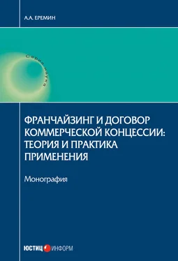 Александр Еремин Франчайзинг и договор коммерческой концессии. Теория и практика применения обложка книги