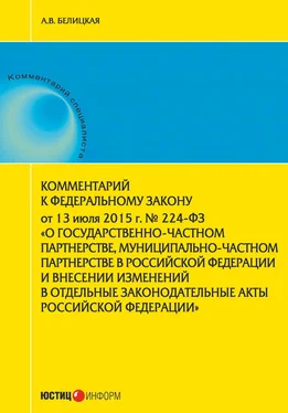 Анна Белицкая Комментарий к Федеральному закону от 13 июля 2015 г. № 224-ФЗ «О государственно-частном партнерстве, муниципально-частном партнерстве в Российской Федерации и внесении изменений в отдельные законодательные акты Российской Федерации» обложка книги