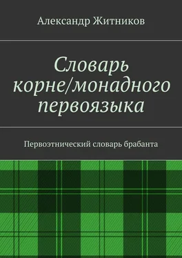 Александр Житников Словарь корне/монадного первоязыка. Первоэтнический словарь брабанта обложка книги