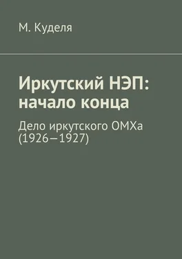 Максим Куделя Иркутский НЭП: начало конца. Дело иркутского ОМХа (1926—1927) обложка книги
