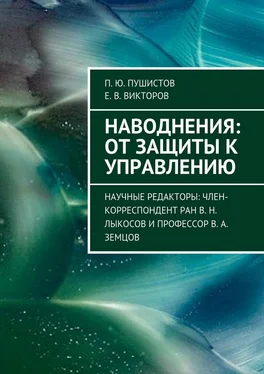 П. Пушистов Наводнения: от защиты к управлению. Научные редакторы: член-корреспондент РАН В. Н. Лыкосов и профессор В. А. Земцов обложка книги