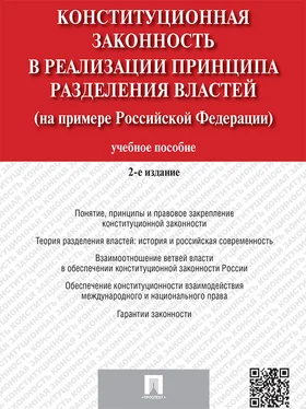 Коллектив авторов Конституционная законность в реализации принципа разделения властей на примере Российской Федерации. 2-е издание. Учебное пособие