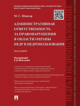 Мария Шлютер Административная ответственность за правонарушения в области охраны недр и недропользования. Монография обложка книги