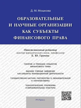 Дарья Мошкова Образовательные и научные организации как субъекты финансового права обложка книги