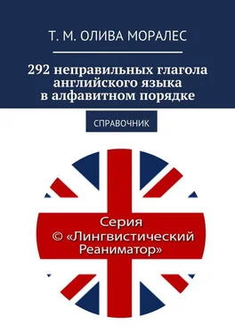 Т. Олива Моралес 292 неправильных глагола английского языка в алфавитном порядке. Справочник обложка книги