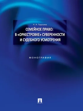 Надежда Тарусина Семейное право: в «оркестровке» суверенности и судебного усмотрения. Монография обложка книги