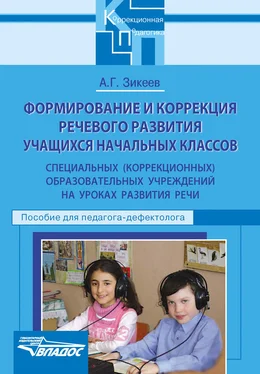 Анатолий Зикеев Формирование и коррекция речевого развития учащихся начальных классов специальных (коррекционных) образовательных учреждений на уроках развития речи. Пособие для педагога-дефектолога обложка книги