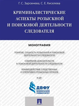 Светлана Киселёва Криминалистические аспекты розыскной и поисковой деятельности следователя. Монография обложка книги