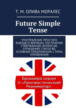 Т. Олива Моралес Future Simple Tense. Употребление простого будущего времени, построение утверждений, вопросов, отрицаний; глагол be; условные предложения 1 типа; упражнения обложка книги