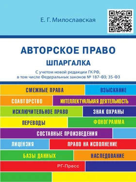 Е. Милославская Авторское право. Шпаргалка. Учебное пособие обложка книги