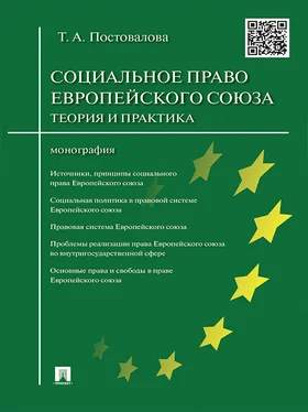 Татьяна Постовалова Cоциальное право Европейского союза: теория и практика. Монография обложка книги