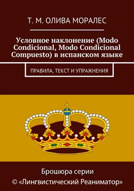 Т. Олива Моралес Условное наклонение (Modo Condicional, Modo Condicional Compuesto) в испанском языке. Правила, текст и упражнения обложка книги