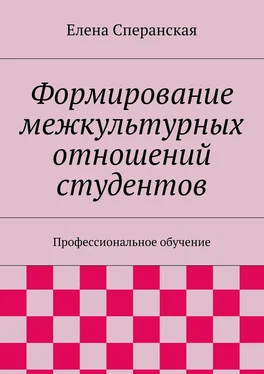 Елена Сперанская Формирование межкультурных отношений студентов. Профессиональное обучение обложка книги