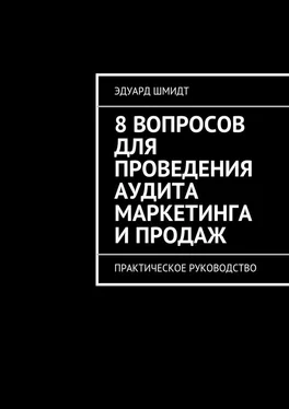 Эдуард Шмидт 8 вопросов для проведения аудита маркетинга и продаж. Практическое руководство обложка книги