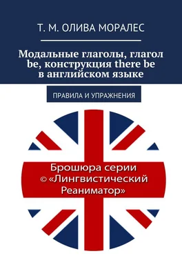 Т. Олива Моралес Модальные глаголы, глагол be, конструкция there be в английском языке. Правила и упражнения обложка книги