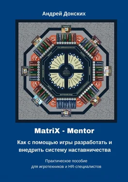 Андрей Донских MatriX – Mentor. Как с помощью игры разработать и внедрить систему наставничества. Практическое пособие для игротехников и HR-специалистов обложка книги