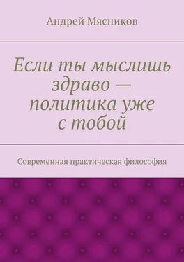 Андрей Мясников Если ты мыслишь здраво – политика уже с тобой. Современная практическая философия обложка книги