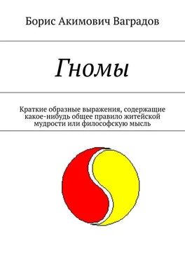 Борис Ваградов Гномы. Краткие образные выражения, содержащие какое-нибудь общее правило житейской мудрости или философскую мысль обложка книги