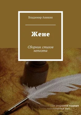 Владимир Аникин Жене. Сборник стихов непоэта обложка книги