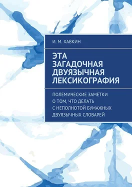 И. Хавкин Эта загадочная двуязычная лексикография. Полемические заметки о том, что делать с неполнотой бумажных двуязычных словарей обложка книги