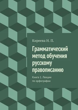 Наталия Киреева Грамматический метод обучения русскому правописанию. Книга 1. Лекции по орфографии обложка книги