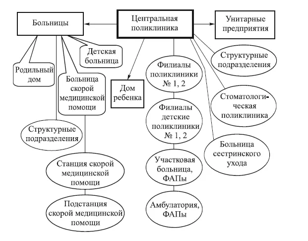 Рис 11 Структура центральной поликлиники отбор и учет нуждающихся в - фото 4