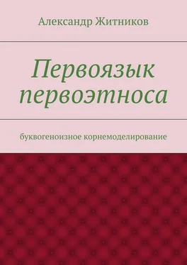 Александр Житников Первоязык первоэтноса. буквогеноизное корнемоделирование обложка книги