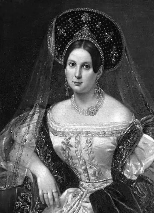 Анна Алексеевна Окулова в русском наряде Художник Пимен Орлов 1837 г - фото 5